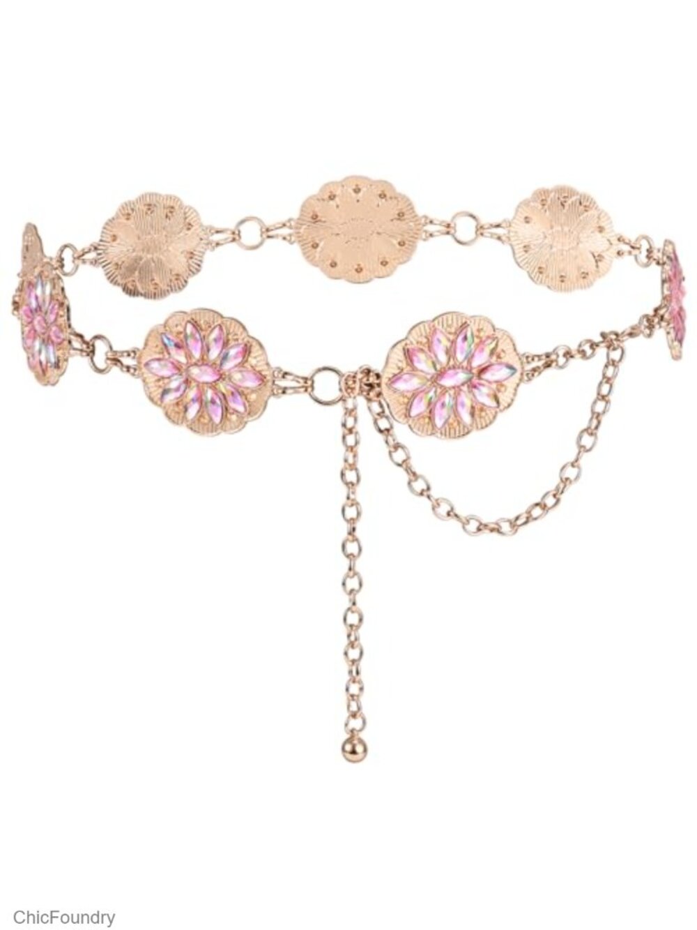 Western Concho Belt for Women Adjustable Rhinestone Waist Belt